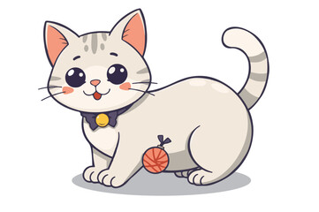 An adorable beige cartoon cat sitting with a heart-shaped patch on its body. A sweet and lovable design perfect for kid-focused materials, merchandise, and storybooks.
