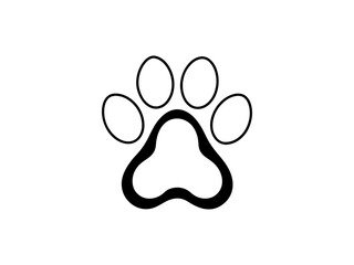 A clean, vector graphic of a simple animal paw print.