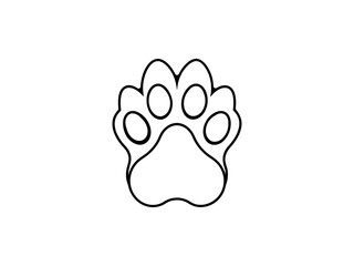 A clean, vector graphic of a simple animal paw print.