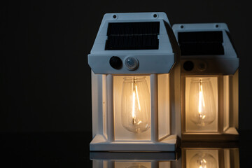 Modern Solar-Powered Lanterns with Warm Glow