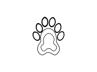Obraz premium A clean, vector graphic Simple Black Paw Print on White Background .