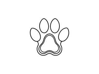A clean, vector graphic Simple Black Paw Print on White Background .