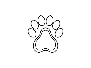 Obraz premium A clean, vector graphic Simple Black Paw Print on White Background .