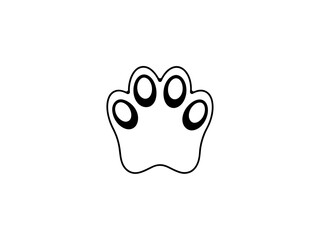 Obraz premium This clean line art illustration depicts a stylized . Simple black and white Paw Print design .