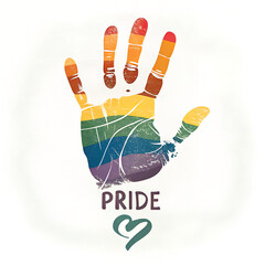 Rainbow Handprint Representing Pride  