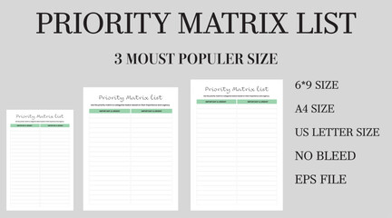 Priority Matrix list, KDP INTERIORS, Priority list, list, template, interiors,