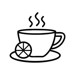 Hot Lemon Tea in Ceramic Cup Icon Design