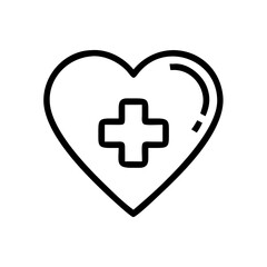 Obraz premium Heart with Medical Cross Inside Icon Design