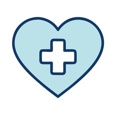 Fototapeta premium Heart with Medical Cross Inside Icon Design