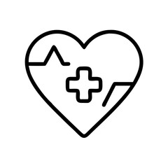 Heart with Medical Cross Inside Icon Design