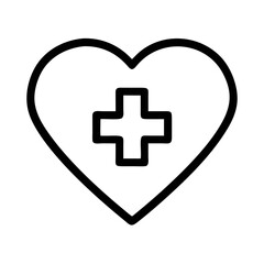 Obraz premium Heart with Medical Cross Inside Icon Design