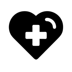 Heart with Medical Cross Inside Icon Design