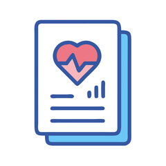 Health Report with Heart Symbol Icon Design