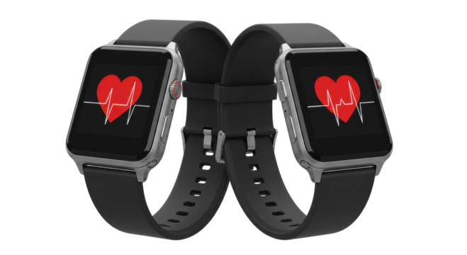 Isolated Smartwatches Heart Monitor with Two Smart Watch