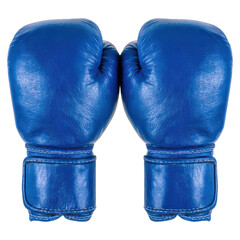Boxing Gloves in Vibrant Blue Color isolated on transparent background.