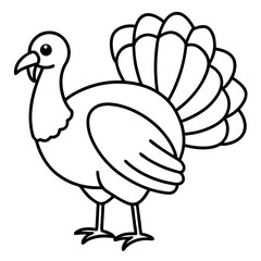 Minimalist One-Line Turkey Vector Art
