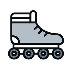 Inline Skate with Four Wheels Icon Design