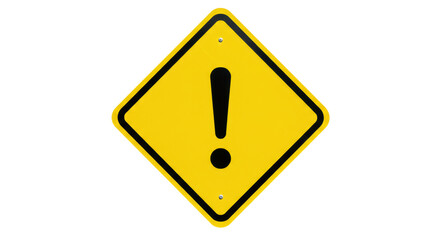 Isolated Yellow Exclamation Mark Sign