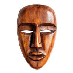 A Wooden Mask Isolated On A W... on a transparent background