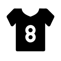 Jersey with Number Eight Printed Icon Design