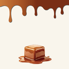 Delicious Caramel Candy with Dripping Sauce