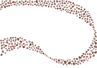 ハート柄の背景 茶系の3色 ハート