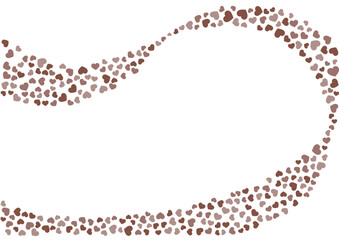 ハート柄の背景 茶系の3色 ハート