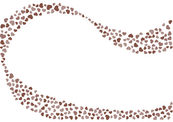 ハート柄の背景 茶系の3色 ハート