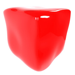 Red abstract shape isolated on transparent
