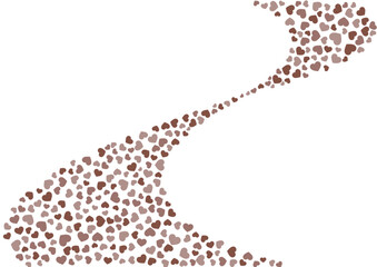 ハート柄の背景 茶系の3色 ハート