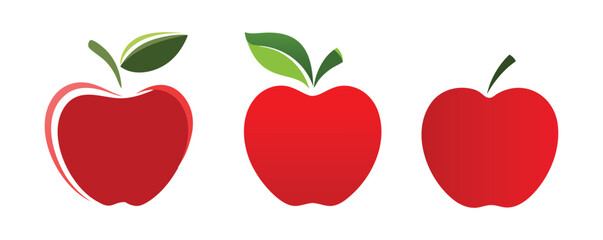 Fresh Apple Icons for Food, Health, and Orchard Themes