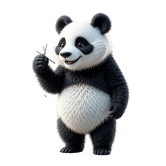 black 3D panda icon © Nga