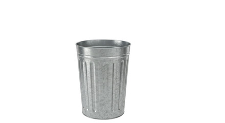 Isolated Metal Trash Can Garbage Container Recycling Bin