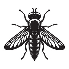 Sharp-eyed Horsefly silhouette, a menace with speed – Horsefly illustration – Minimalist Horsefly vector – Insect silhouette

