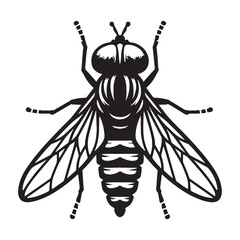 Unyielding Horsefly silhouette, never backing off its target – Horsefly illustration – Minimalist Horsefly vector – Insect silhouette

