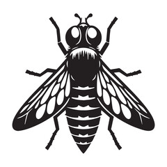 Annoying Horsefly silhouette, a persistent bloodsucker in the wild – Horsefly illustration – Minimalist Horsefly vector – Insect silhouette

