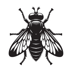 Buzzing Horsefly silhouette, always in motion and alert – Horsefly illustration – Minimalist Horsefly vector – Insect silhouette

