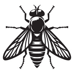 Menacing Horsefly silhouette, known for its painful bite – Horsefly illustration – Minimalist Horsefly vector – Insect silhouette

