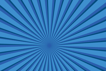 Fototapeta premium blue sunburst background, Abstract background with rays, Comics Blue background