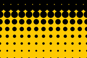 Vector background with geometric pattern. Black circles on yellow background.
