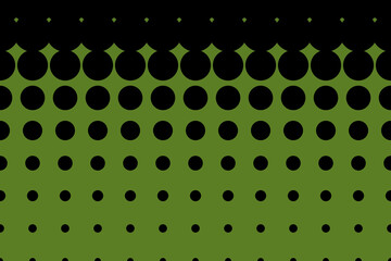 Vector background with geometric pattern. Black circles on green background.