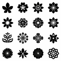 Elegant Botanical Silhouettes: 16 Artistic Floral Designs for Creative Use