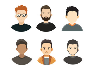 Male Avatar Icon Set for User Profiles or Social Media Design Projects