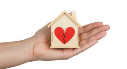 Isolated Broken Heart House on Hand Real Estate Problems