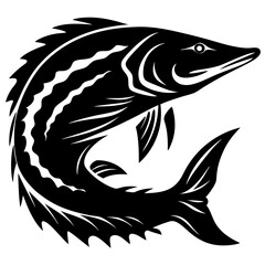 Bold and Striking Silhouette of a Large Barracuda in Black and White