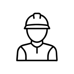 Mechanic Wearing Safety Helmet Icon Design