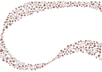 ハート柄の背景 茶系の3色 フチと単色 ハート