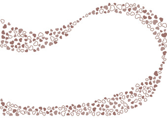 ハート柄の背景 茶系の3色 フチと単色 ハート