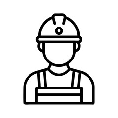 Mechanic Wearing Safety Helmet Icon Design