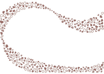 ハート柄の背景 茶系の3色 フチと単色 ハート